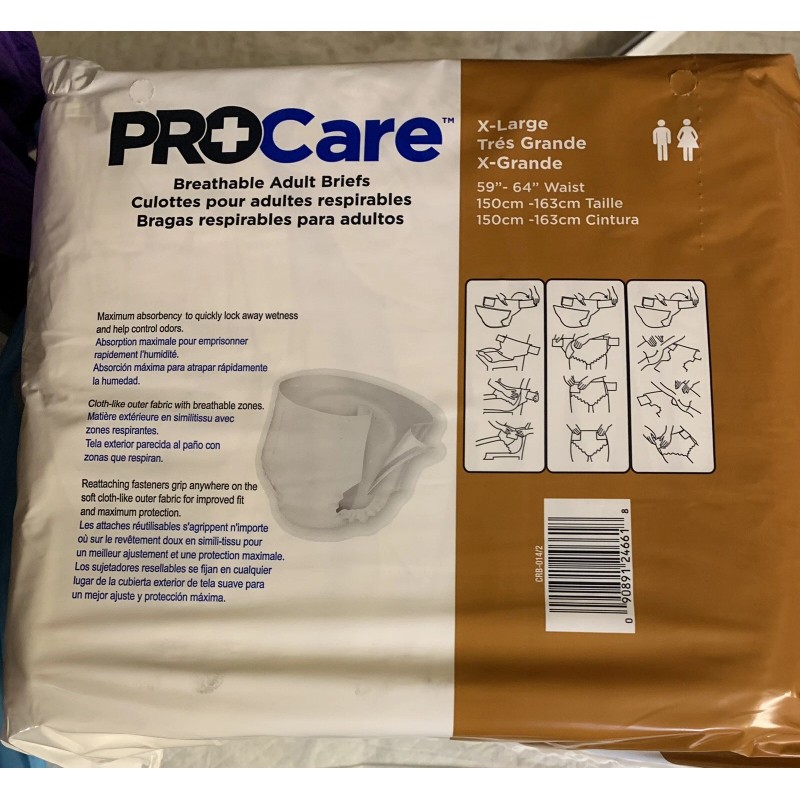 ProCare Adult Brief Tab Closure XL 15/pack