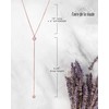 14k Rose Gold Vermeil Dainty Drop Lariat Necklace for Women,