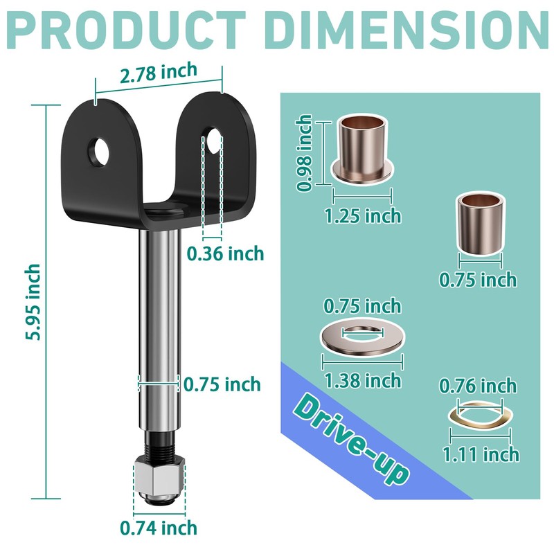 Drive-up Golf Cart Front End King Pin Repair Kit for