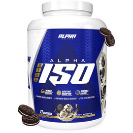 Alpha Supps ISO, Low Carb 100% Whey Protein Isolate Powder, 25 Grams Per Serving, Helps Support Muscle Growth, Low Sugar and Gluten Free (Cookies & Cream, 5 lb)