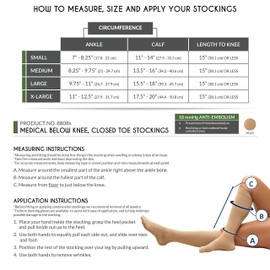 Truform Short Length Surgical Stockings, 18 Mmhg Compression For Men And Women, Reduced Length, Closed Toe Beige, Pack of 1