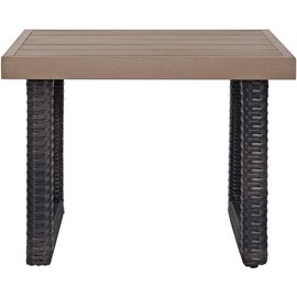 Crosley Furniture CO7229-BR Beaufort Outdoor Wicker Side Table, Brown