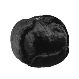 IBLUELOVER Women Bomber Hat Faux Fur Ushanka Russian Trapper Hat Earflap Thick Warm Hunting Cap Windproof Plush Lined Ski Cap for Skiing Skating Climbing Outdoor Black