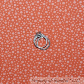 Signature BonEful Fabric FQ Cotton Quilt Orange Peach Polka Dot Calico Small Little Print