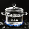 1.6L/57Fl Oz Glass Saucepan with Cover, Stovetop Cooking Pot with