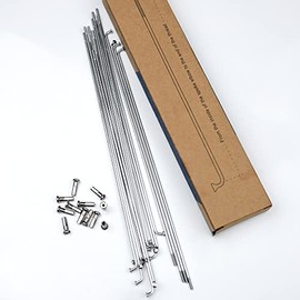 LUXU Pack of 36 14G J-curved bicycle spokes made of stainless steel, bicycle spokes with brass nipples, mountain bike steel spokes, for MTB wheel spokes, e-bike, downhill, trekking, city bikes (157 mm rustproof)