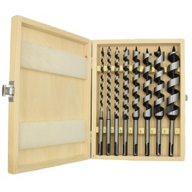 CHCYWJGJ 8PCS Wooden Box SDS Plus Shank, Auger Drill Bit for Wood, 9inch Long Drill Bits Soft and Hard Wood, Plastic, Drywall and Composite Materials.1/4,5/16,3/8,1/2,5/8,3/4,7/8,1”