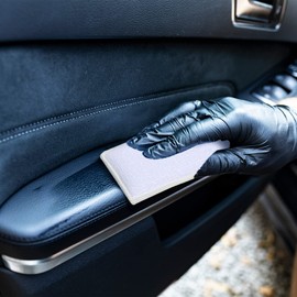 Gandeer 12 Pcs Interior Scrubbing Sponge for Leather Plastic Car Microfiber Kitchen Household Cleaning Kit, Double Sided Dish Cleaning, White