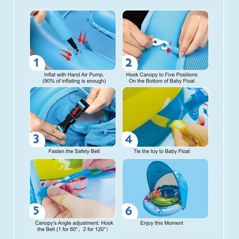 Pool Lounge Float with Canopy UPF50+,Pool Floats for Party Beach