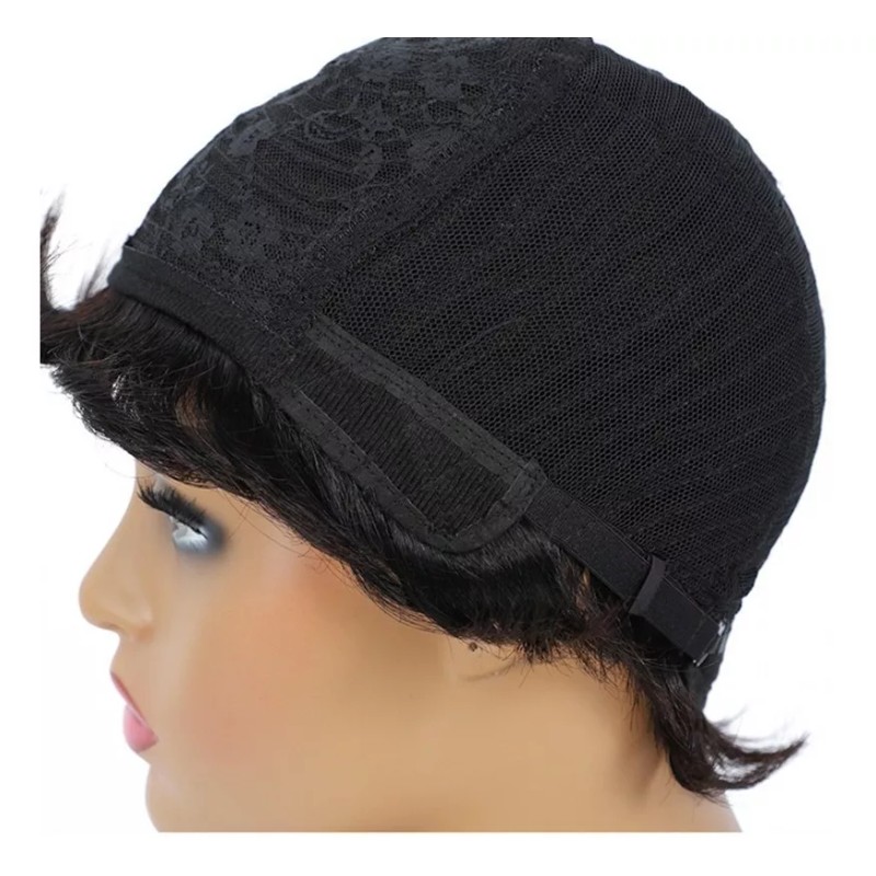 BM Peluca Greta Natural Premium Corta De Cabello Humano Negro