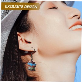 COHEALI 4pairs Retro Book Earrings Creative Book-shaped Drop Earrings for Women Lightweight Dangle Jewelry for School Library Casual Wear Unique