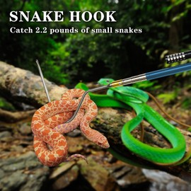 Wamlet 22"~64" Snake Grabber Hook Reptile Rattle Series Pick-up Handling Tool Kit for Catching Controlling Moving Snakes (Blue)