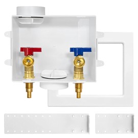 Washing Machine (Laundry) Outlet Box, Center Drain/Side Drain, Niikappu 1/2 Inch Pex Crimp Inlet x 3/4 Inch MHT Outlet Connection, Regular