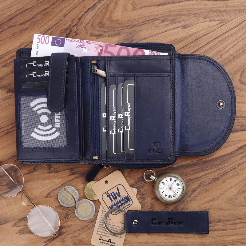 Chunkyrayan Genuine Leather Women's Purse, High-Quality, Vintage, RFID Protection, Includes