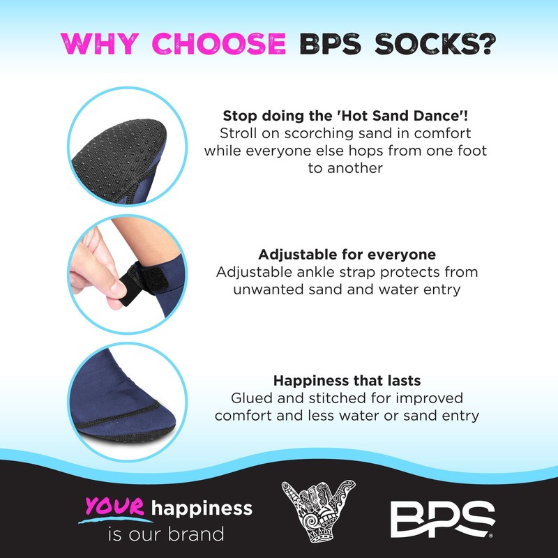 BPS 'Second Skin' Water Socks (Navy Blue - Low Cut