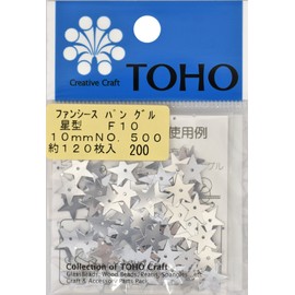 TOHO F10-500 Spangle, Star, Approx. 0.4 inches (10 mm), Silver, Approx. 120 Sheets