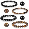 4 Pcs Bead Bracelets 6mm & 8mm Mens Beaded Bracelet