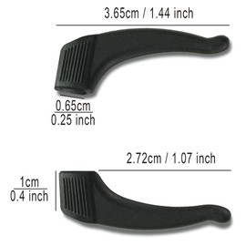 GMS Optical Premium Grade Comfortable Silicone Anti-slip Holder for Glasses, Sunglasses, and Eye Wear - Ear Hook Eyeglass Temple Tip (2 pair - Black)