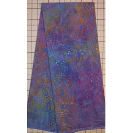 Unbranded Bubble BATIK Cotton Fabric Scroll Purple Blue 1/2 YARD BTHY