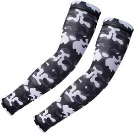 Eadali Arm Cover, Cold Sensitive Effect, Sweat Absorbent, Quick Drying, Anti-Slip, UPF50+, UV Protection, Sunscreen Cover, UV Protection, For Sports Activities, Summer Mast [Unisex] [2 Pieces] Black, camouflage 01