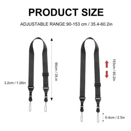 Pack of 3 Universal Bag Straps for Changing, Replacement Bag Strap 3.2 cm Wide, Shoulder Strap for Bags with Quick Release Buckles, Bag Strap Black for Bag Straps, Handbags and Luggage (62 cm)