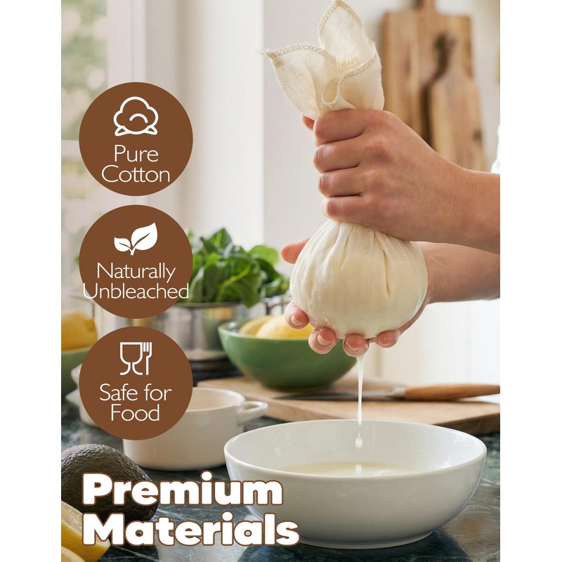 Druvian 10 Pack Premium Cheesecloth, Grade 100 Cotton Cheese Cloth,