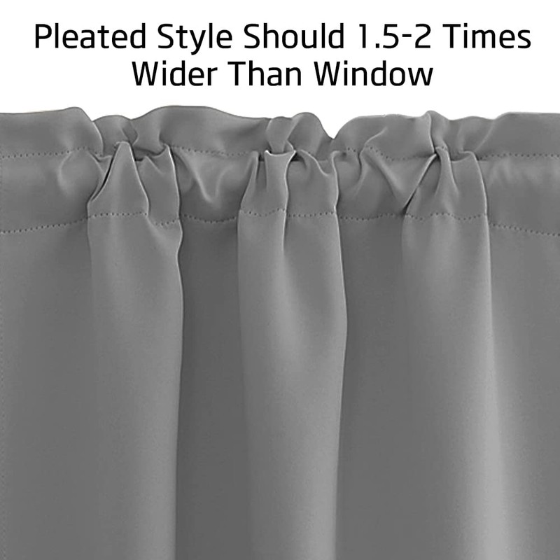 NICETOWN Silver Grey Valances for Windows, Rod Pocket Window Valances