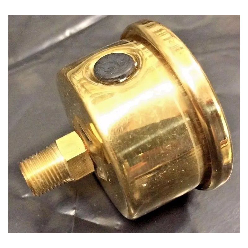 diycycleparts BRASS HARLEY LIQUID FILLED OIL PRESSURE GAUGE 100PSI hd
