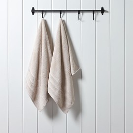 Christy Antalya Hand Towels | Set of 2 | 100% Turkish Cotton | 600GSM | Soft Plush Luxury Towel Set | 50cm x 90cm | Quick Dry | Pumice Beige