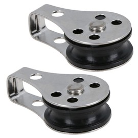 Type 2 Marine Pulley Block 26mm Diameter Nylon Wheel Stainless Steel 2pc