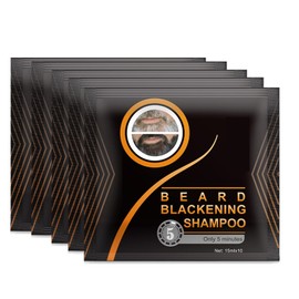 Pack of 5 Beard Shampoo, Beard Dye, Beard Blackening Dye, Natural Black, Only 5 Minutes (75 ml)