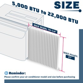 Pearwow Window Air Conditioner Side Panels Kit,21" H x 19-1/4" W Extra Wide Window AC Side Panel,Air Conditioner Side Panels for 5,000-22,000 Btu Window AC Units,2 Pack