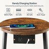 HOOBRO Small Round Side Table with Charging Station, Round End