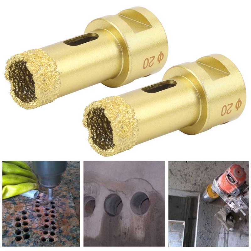 2Pcs Diamond Hole Saw Opener Brazing Drill Bit Drilling Marble