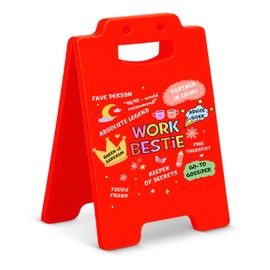 Work Bestie Desk Little Signs - Work Besties Gifts for Women Colleague, Coworker Birthday Gifts Office Accessories for Women, New job Leaving Gift