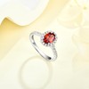 Old English Jewellers 925 Sterling Silver Ruby CZ Oval Cluster
