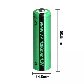 PKCELL 2pcs AA Ni-MH 1200mAh Rechargeable Battery 1.2V Batteries Button for Solar Light