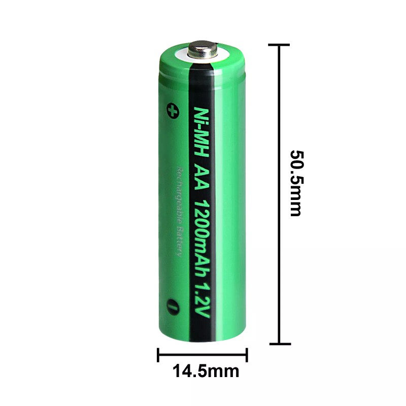 PKCELL 2pcs AA Ni-MH 1200mAh Rechargeable Battery 1.2V Batteries Button