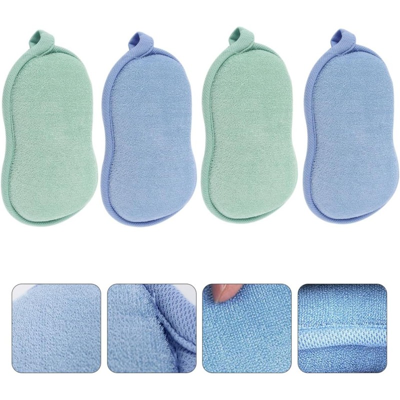 Paquete de 4 Esponjas de Baño de Fibra Vegetal con