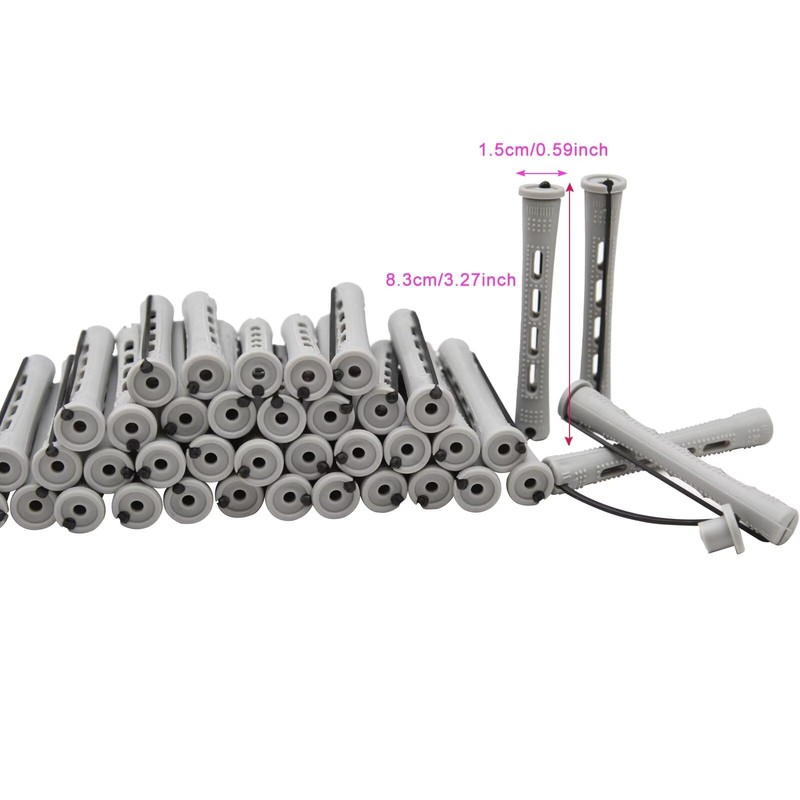40PCS Perm Rods For Short Hair Grey Small Perm Rods