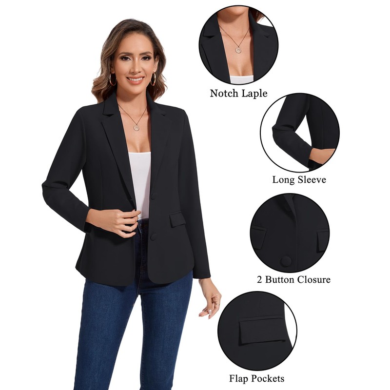 MINTLIMIT Womens Notched Lapel Button Blazer Long Sleeve Jacket Suit