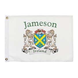 Jameson Irish Coat of Arms Small White Flag - 12"x18" inches