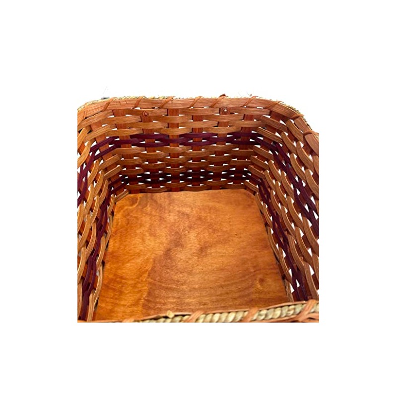 Amish Picnic Basket Small Size With Solid Oak Lid and