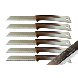 SMI - 6 Pcs Paring Knife Set Serrated Edge, Vegetable Knife, Fruit Knife, Kitchen Knife Made in Solingen Germany (Gold White)