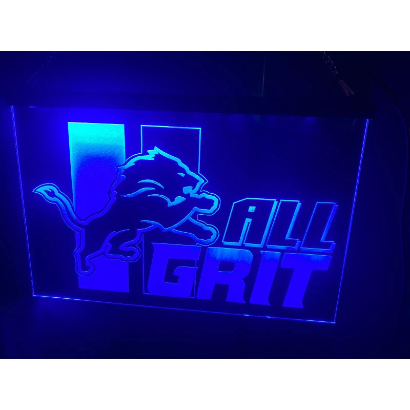 detroit lions Led Neon Light Sign ( 12x8" rgb color