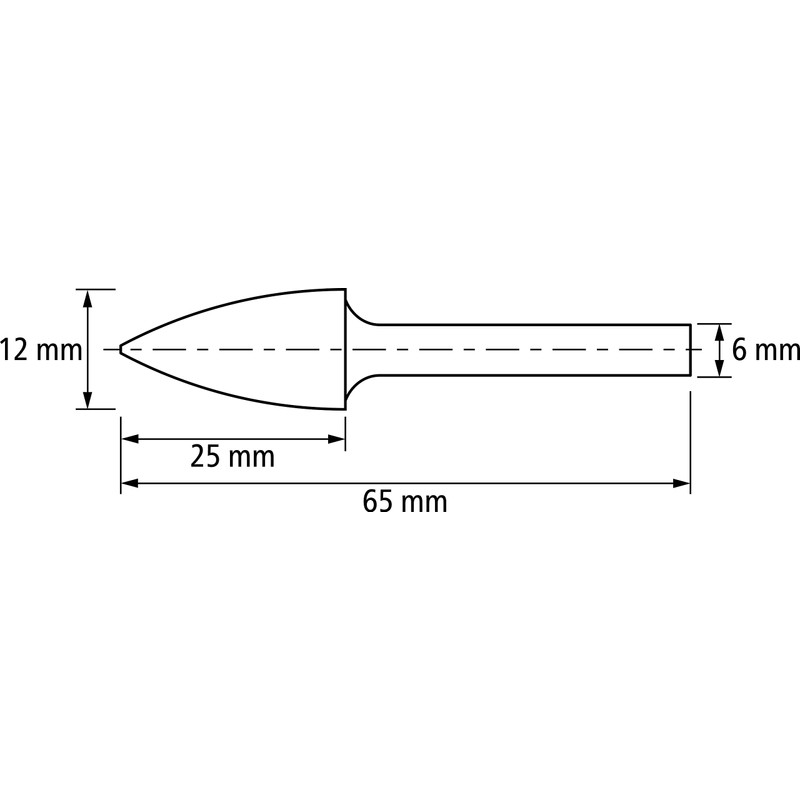 PFERD Carbide Burr, Pointed Arc Shape SPG, All-Round Toothing, Burr