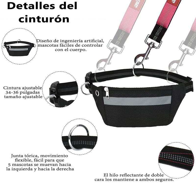 Correa Manos Libres para Perros con Bolsa para Smartphone,Correa de