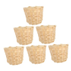 MERRYHAPY 6pcs Miniature Woven Flower Girl Basket Adorable Tiny Willow Rattan Baskets for Party Favors Home Decor and Wedding Decor Easy to Clean and Maintain