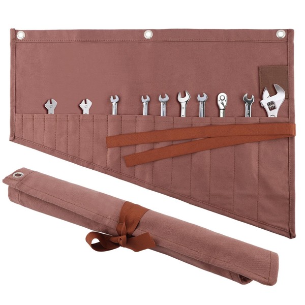 Tool Organizers, 16 Pockets Wrench Roll Organizer, Portable Roll Up