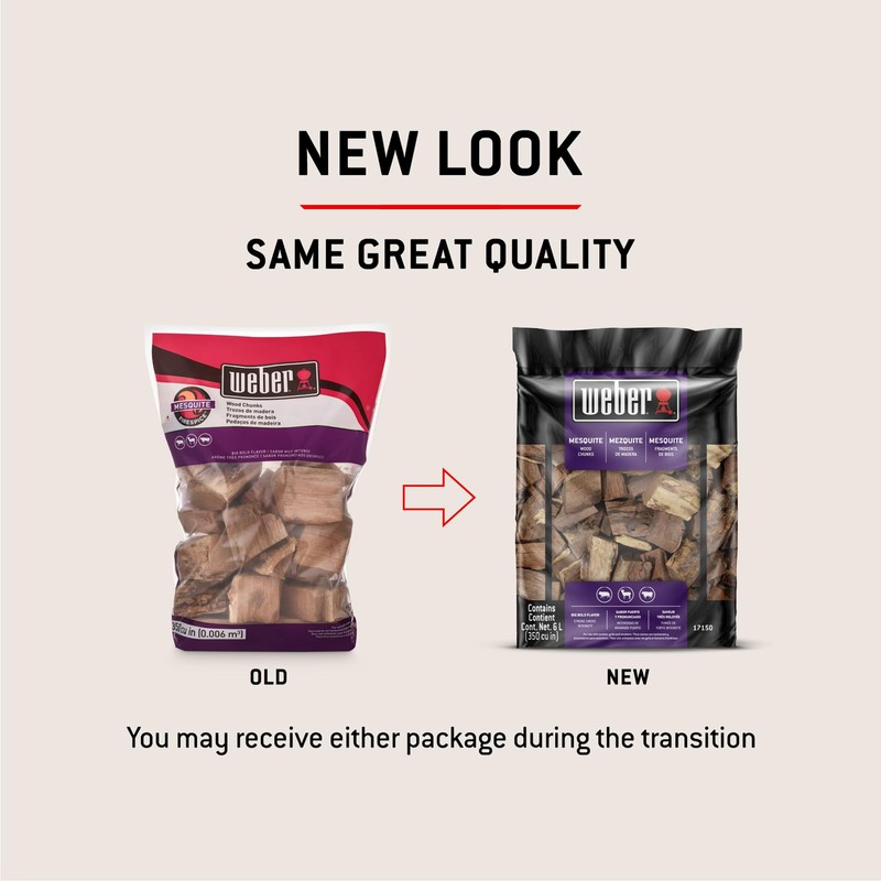 Weber Mesquite Wood Chunks, for Grilling and Smoking, 4 lb.